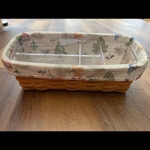 Longaberger envelope basket with fabric liner and protector